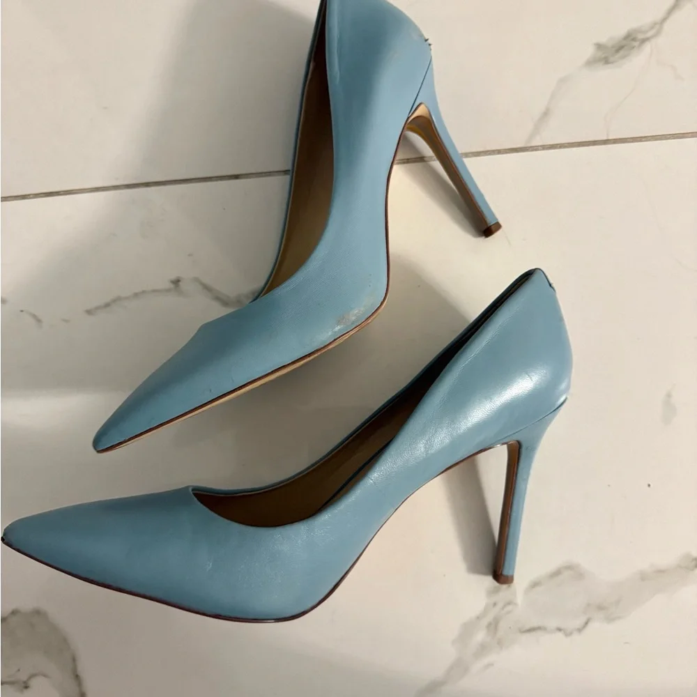 Sam Edelman Hazel Aspen Sky Leather Pointed Toe Pump Women's size 9.5 - Picture 9 of 9
